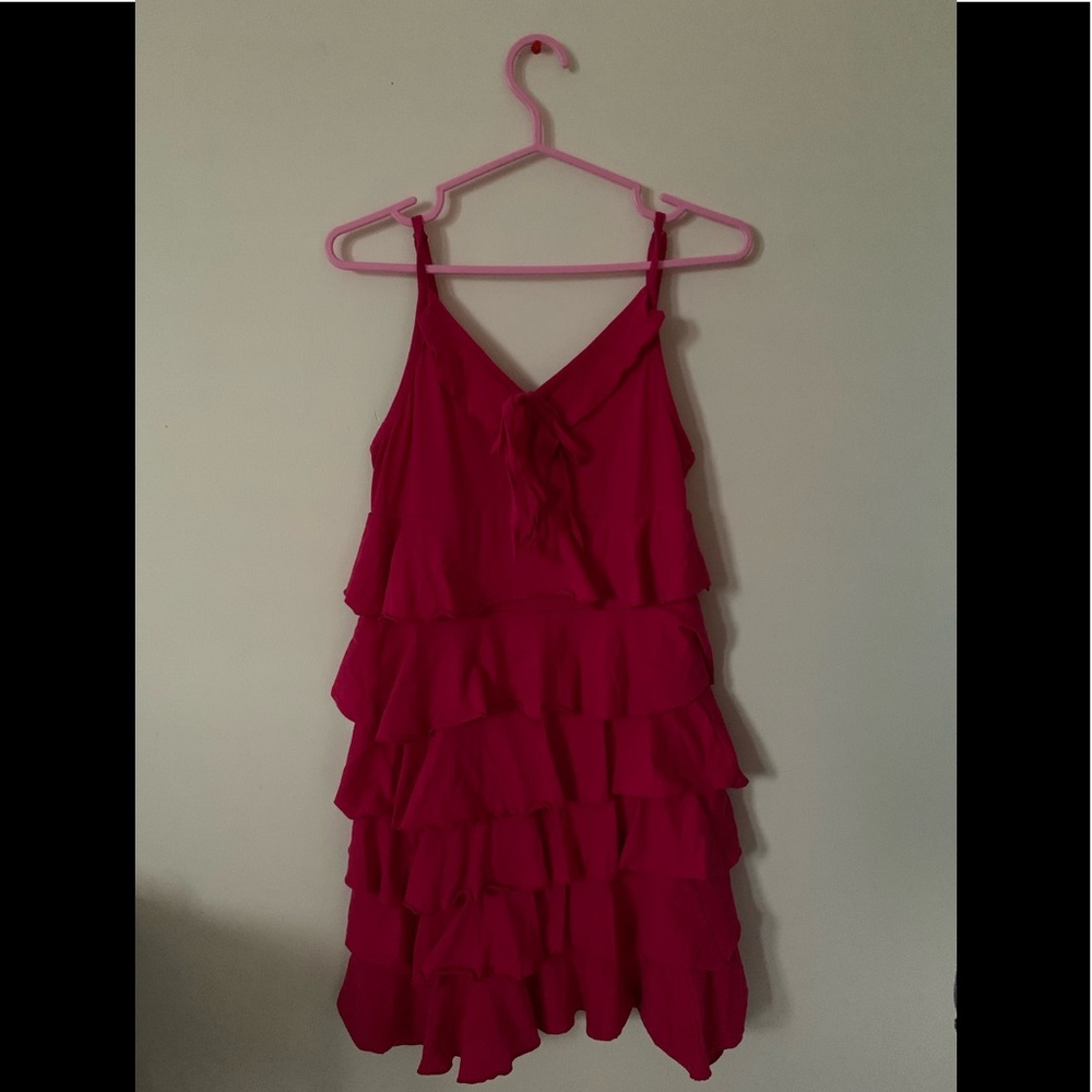 Hot Pink Ruffled Dress